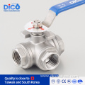 CF8m BSP L/T Port Three Way Ball Valve